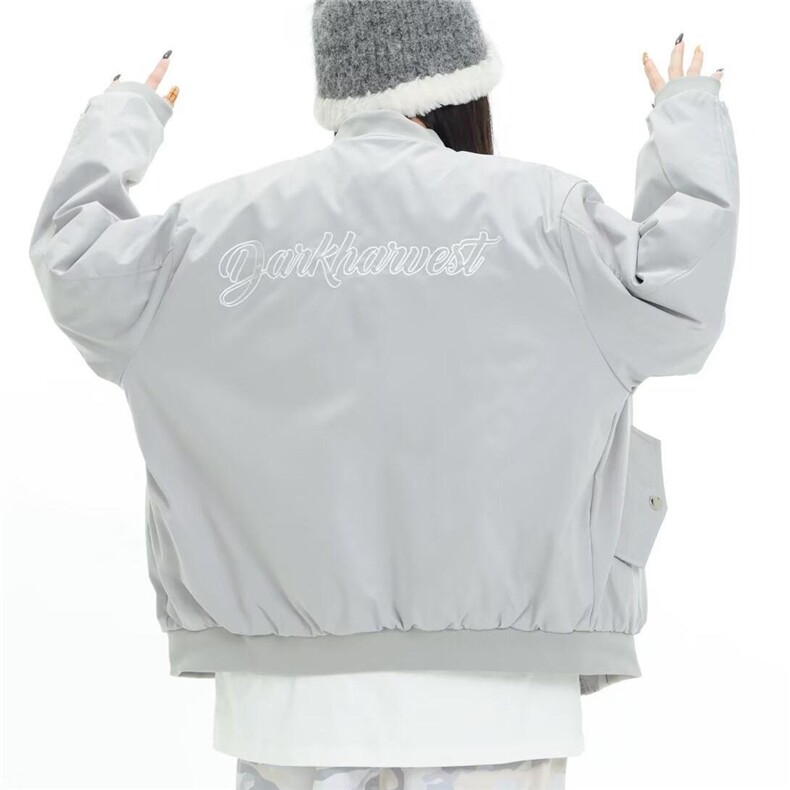 美式复古刺绣贴标外套趣味宽松飞行服男女情侣春秋新款夹克宽松型,男装夹克,星座1210-1