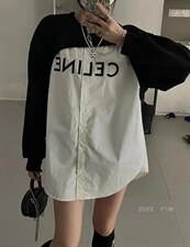 拼接衬衫韩版休闲，女装衬衫，依多坊