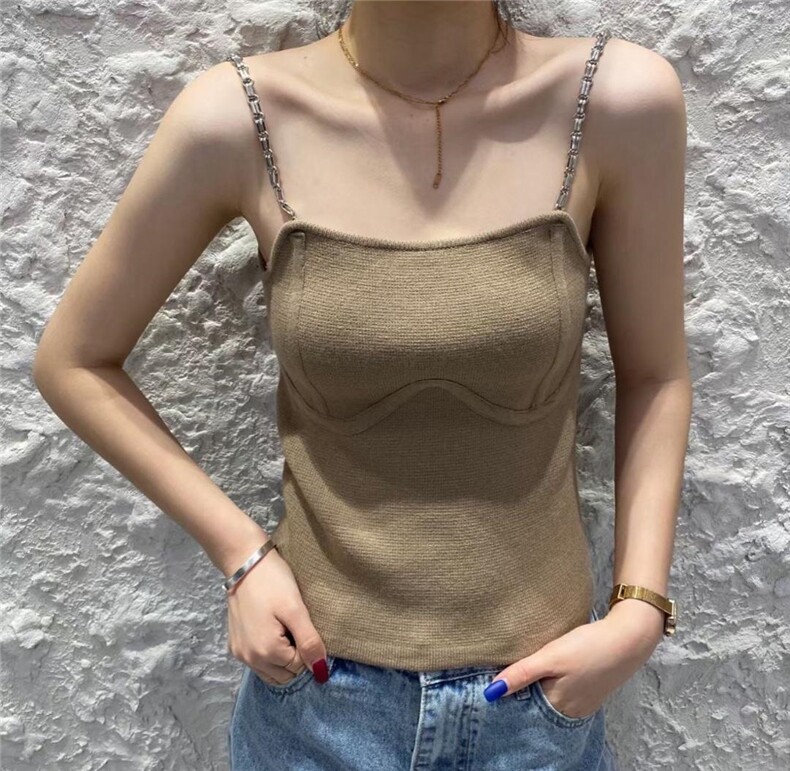 新款链条吊带三个色，女装背心吊带，SMOOTH