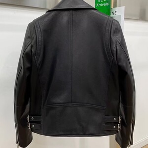 男装春秋季斜拉链设计高级感潮流修身机车服男士翻领领夹克外套图片