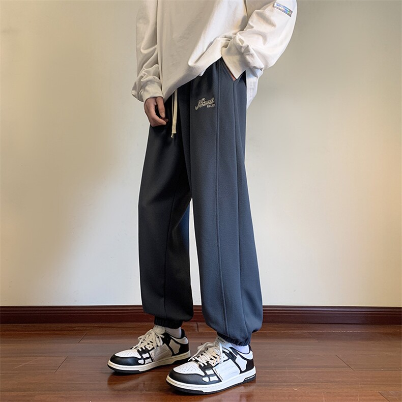 港风休闲裤男宽松拖地束脚裤卫裤KP723P40,男装休闲裤,星座1204-3