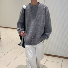 美式圆领鹿毛绒毛衣男慵懒风休闲针织衫JY47P45，男装针织衫/毛衣，星座1116-2