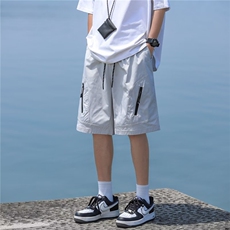 日系复古工装短裤男夏季防水中裤青少年百搭五分裤男户外休闲裤，男装牛仔裤，星座601-2