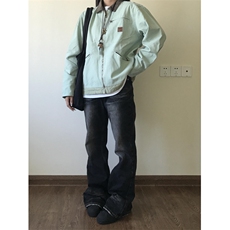【有货】薄荷绿拼色工装外套男春秋款美式底特律夹克8152CC-特P68，男装夹克，星座1007（原301D）