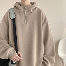 WY6602-特批45加绒特批55华棉复合牛奶丝大口袋大码连帽卫衣，男装卫衣，电商A059
