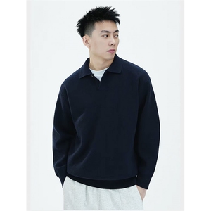抖音一浩同款纯色毛衣翻领一粒扣针织衫套头打底衫 1446-P75图片