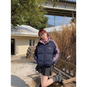 棉服男女款冬季新款保暖立领棉袄子外套情侣棉衣 网络图图片