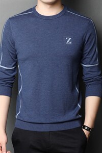 2023春秋季新款男士休闲时尚长袖针织衫打底衫男装中青年羊毛衫,男装针织衫/毛衣,钱塘6003（原4033）