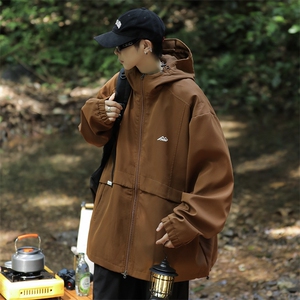 A678-P60 连帽冲锋衣夹克男2023秋季新款户外登山服飞行夹克外套图片