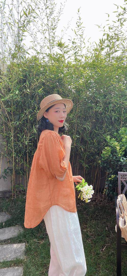 纯苎连衣裙小衫裤子裙子衬衣 时尚风 风淑女风休闲风，女装连衣裙，川哲