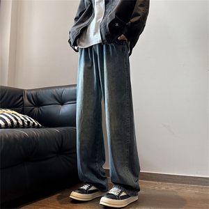 美式牛仔裤男韩版潮流高街帅直筒2024冬季新款ins长裤RK1295-P43图片