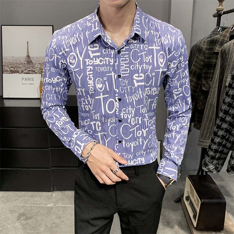 312A-5-133-P55店主英伦韩版潮流衬衫休闲修身上衣,男装衬衫,星座312A-5