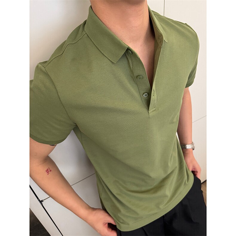 7A抑菌220克丝光珠地高品质常年主推短袖T恤翻领Polo衫T0257,男装Polo衫,电商D342