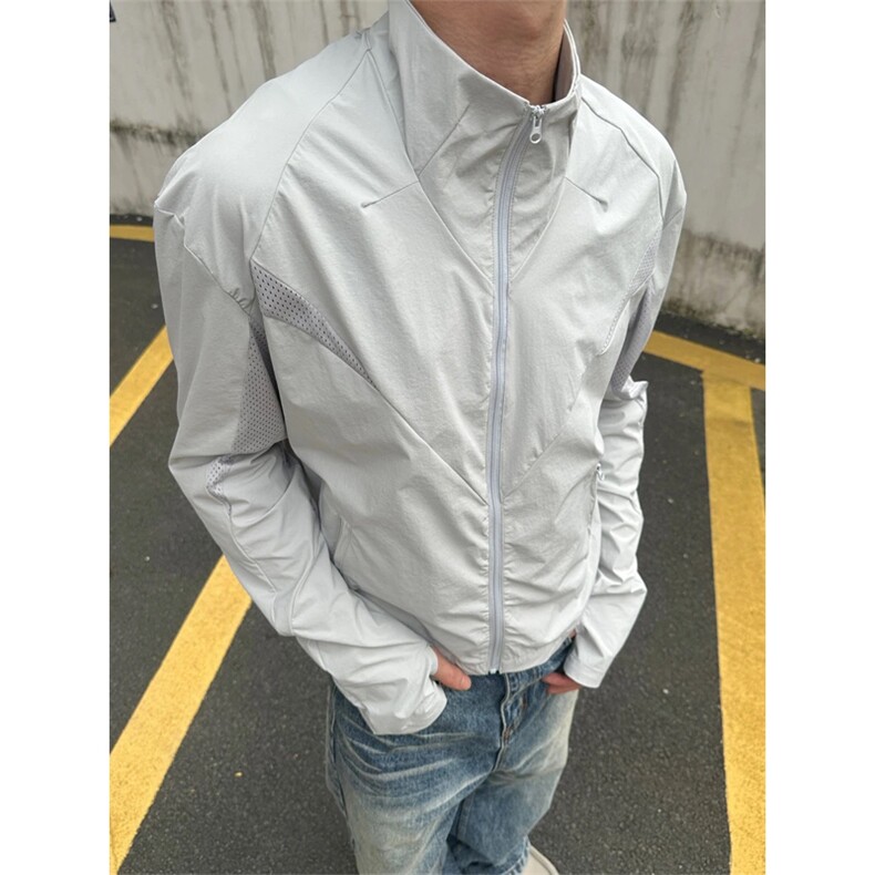 网图现货夏季网眼立领防晒衣运动户外轻量薄款外套男女A659-P48，男装防晒衣，星座1505