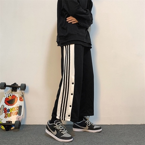 新款简约哈伦裤运动潮九分裤ins慵懒裤男宽松束脚新款 K554-P30图片