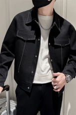 秋季2024轻熟抖音小伙明线纯色休闲夹克店主风A236-JK5030-P115，男装夹克，电商A236