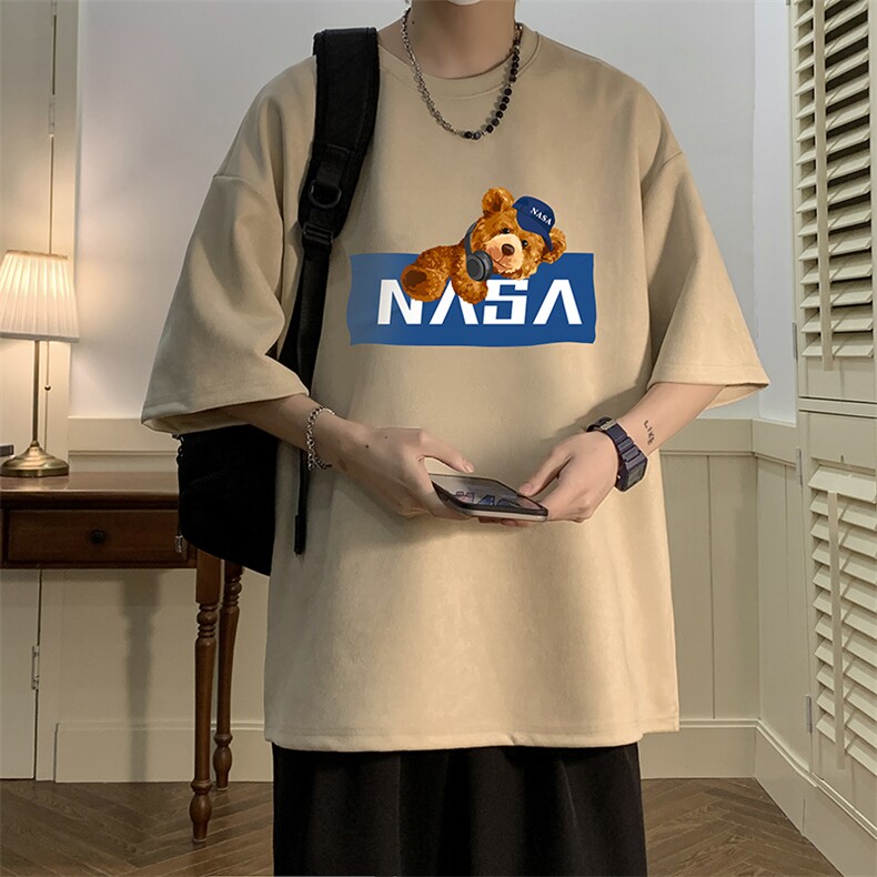 NASA麂皮绒短袖t恤男大码半袖男 JD82247-P25图片