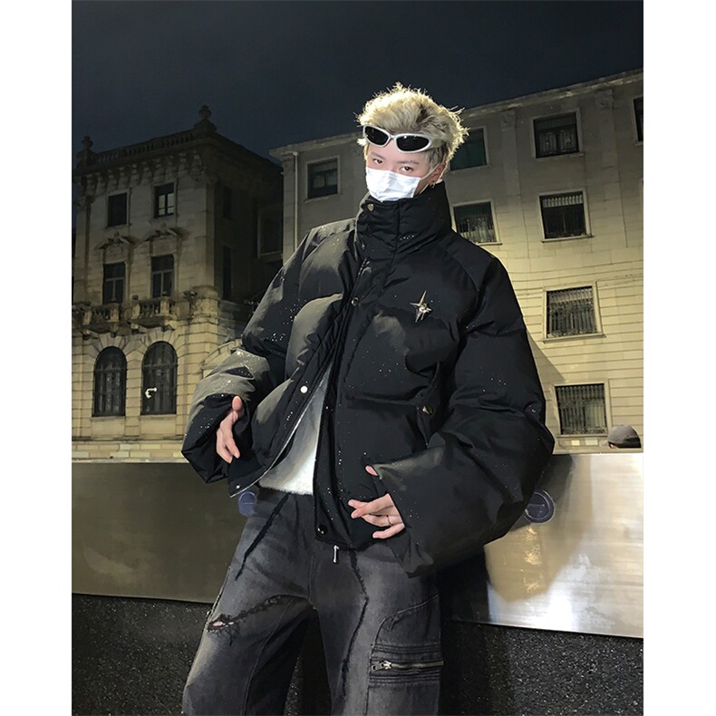 405A美式高街个性金属设计印花满天星棉服MY24912-特批85控158,男装棉衣,星座405A