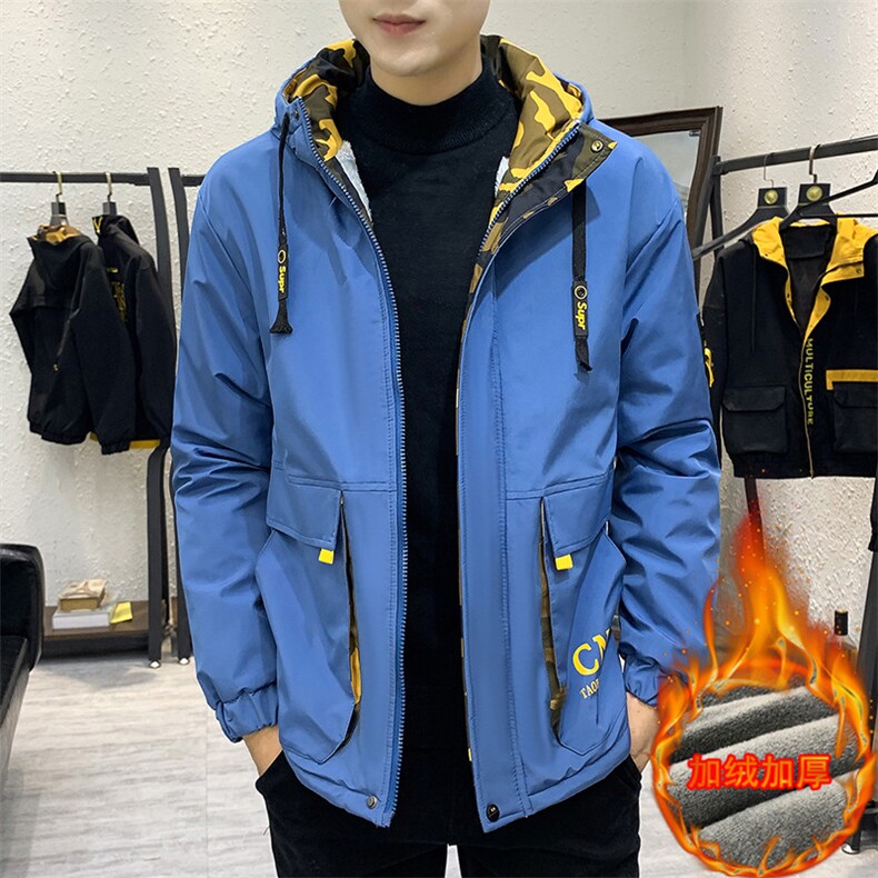 冬季迷彩棉服男模特加厚夹克风衣保暖外套工装棉衣黑色863加绒,男装夹克,星座1207
