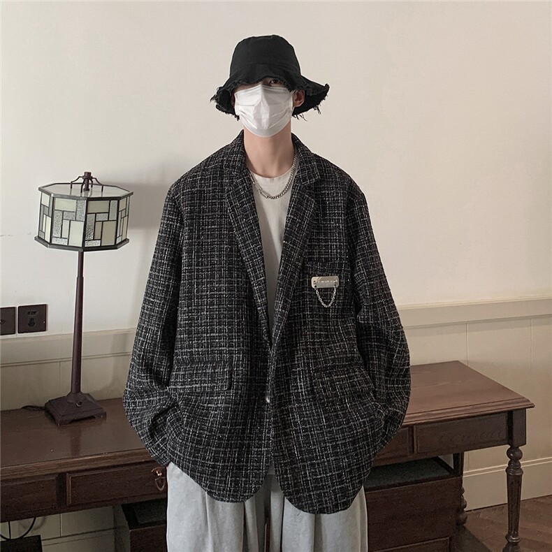 1小香风港风西服男休闲大码情侣西装男外套XF8746P95控128,男装西服,星座226-2