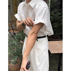 夏季日系白色短袖衬衫女男情侣夏装文艺简约休闲衬衣服C49，男装衬衫，星座1116A（原606A-3）