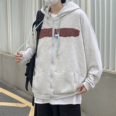 春秋美式复古oversize休闲上衣情侣装连帽开衫卫衣外套W5804-P36，男装夹克，星座512-2