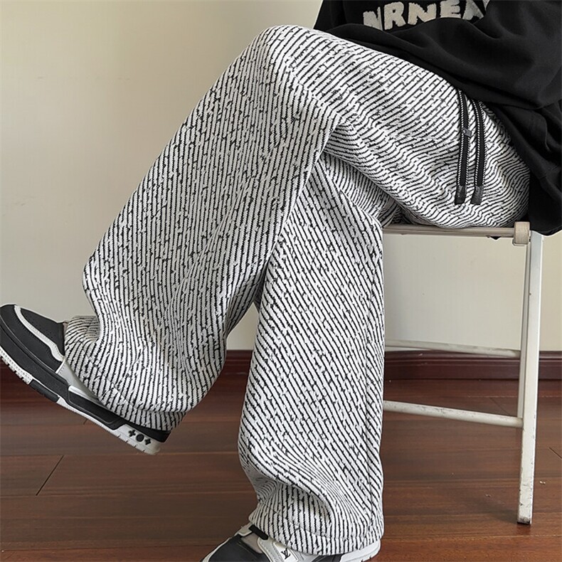 特批P35秋无差价雪尼尔小香风粗花卫裤毛呢男女大码阔腿裤K5691，男装休闲裤，电商A001