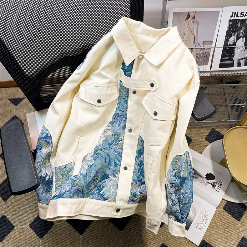 1港风平铺风外套女刺绣夹克男大码潮外套男JK7806P95控138，男装夹克，星座226-2