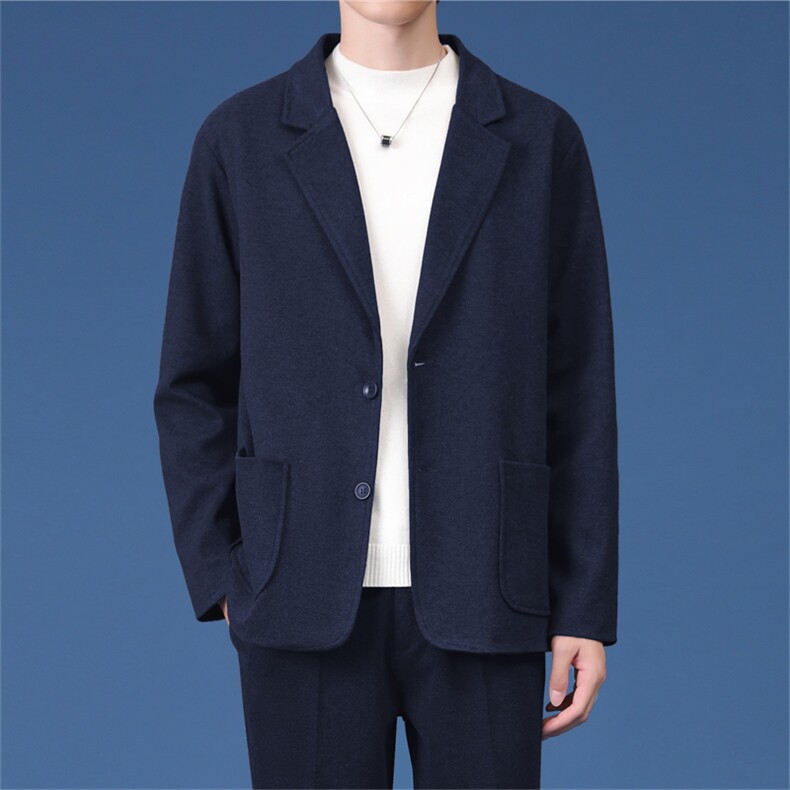 2026秋冬新款男士轻熟风休闲西服男单西潮牌港风韩版潮流毛呢，男装西服，星座505-2（原电商A260-1)