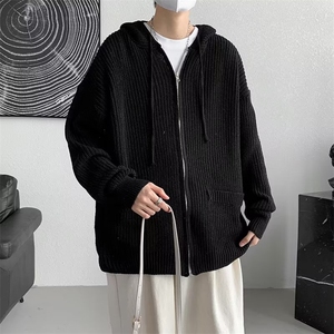 美式慵懒风毛衣外套男新款秋冬韩版连帽针织开衫夹克潮M8038-P55图片