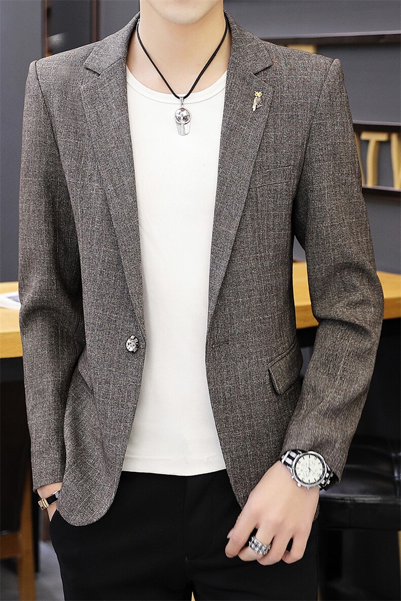 秋季新款韩版修身商务休闲小西服男工作服正装男新郎礼服X07-P90,男装西服,星座1206（原A206）