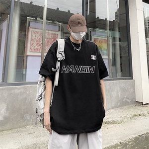 高街夏装新款美式潮牌印花宽松短袖T恤男情侣半袖潮 D251 P38男类图片