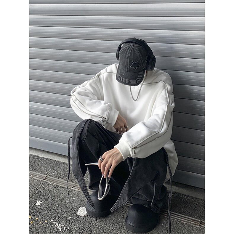 517A-8-W815-P78春季新款现货圆领设计感拉链cleanfit卫衣,男装卫衣,星座517A-8（原B282）