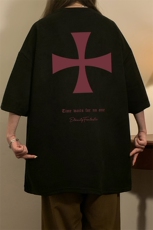 中性夏装新款短袖T恤男女情侣宽松麂皮绒半袖夏季大码上衣S320P28，男装T恤，电商A233-1