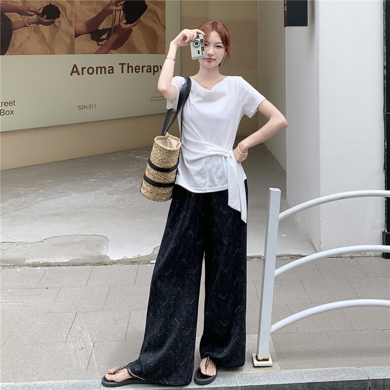 休闲T恤阔腿裤套装女夏2025新款巨好看又酷又飒穿搭两件套高级感图片