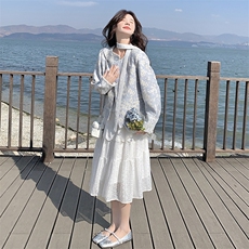 小香风提花精致短款外套女春季2025新款独特漂亮洋气百搭碎花开衫，女装套装/套裙，2C292