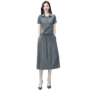 法式大码连衣裙两件套夏装2025新款女装洋气减龄气质显瘦套装裙子图片