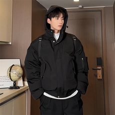 棉衣男ins潮牌潮流宽松休闲百搭棉服连帽复古棉袄MF1003-P100，男装棉衣，电商B381（原B382）