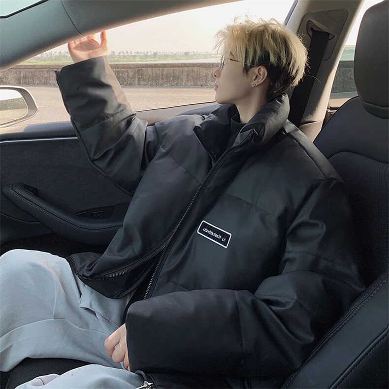 PU皮棉衣男冬季新款港风立领宽松休闲棉服学生面包服MF8603-P85，男装棉衣，星座214-3