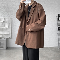8XL-M肌理感西服美式休闲西装外套男复古痞帅高级感衣服XF002P85，男装西服套装，电商B312
