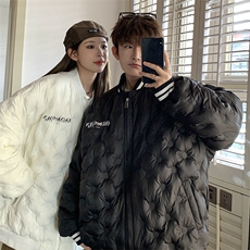 1港风情侣定制面料大码M-5XL保暖棒球领羽绒服外套8709P168控229，男装羽绒服，星座226-2