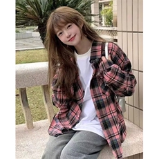 休闲格子衬衫外套春季2025新款痞帅青少年男女款长袖衬衣C59，男装衬衫，星座1116A（原606A-3）