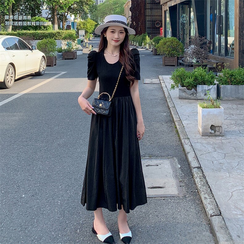 《现货新品》拼接假两件高腰休闲连衣裙,女装连衣裙,MQ