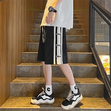 主推！夏季休闲短裤休闲宽松拼接撞色五分裤313A-1-NK104-P45控58，男装休闲裤，星座808A-1