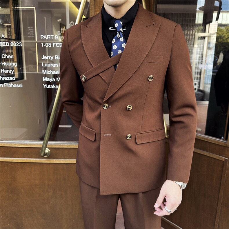 7722-P2452025秋季时尚英伦风男士双排扣西服西裤两件套装,男装西服,星座507A（原星座306B-2）