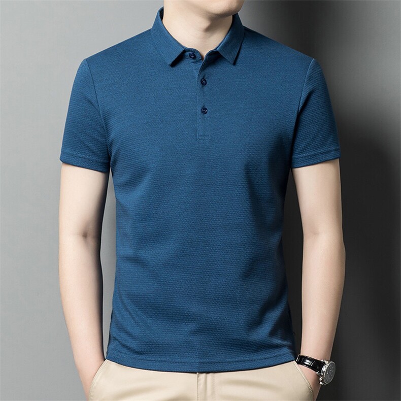 男士polo衫短袖夏季薄款高端T恤新款中年商务休闲宽松半袖男装，男装T恤，钱塘6003（原4033）