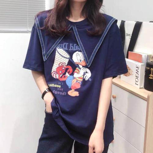 新款海军领棉T，女装，云落伊里