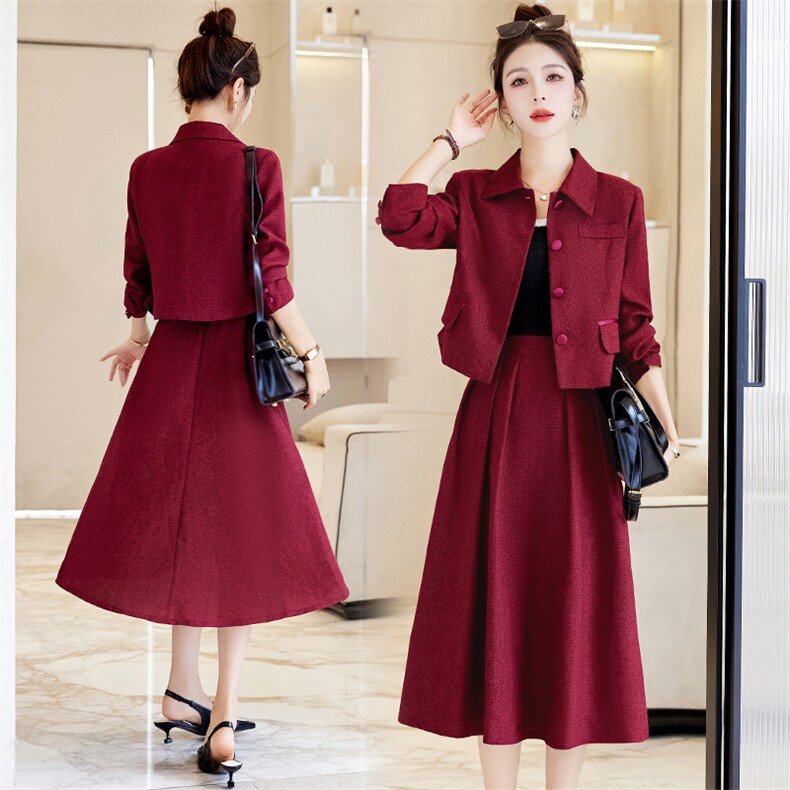 喜婆婆婚宴套装连衣裙女2025春装新款高端结婚妈妈礼服西装两件套,女装套装/套裙,罗得堡