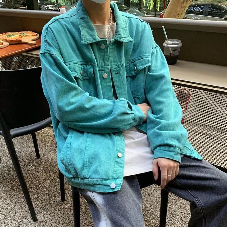 牛仔外套男休闲日系ins潮牌港风宽松百搭潮流帅气褂夹克GH62-p68图片