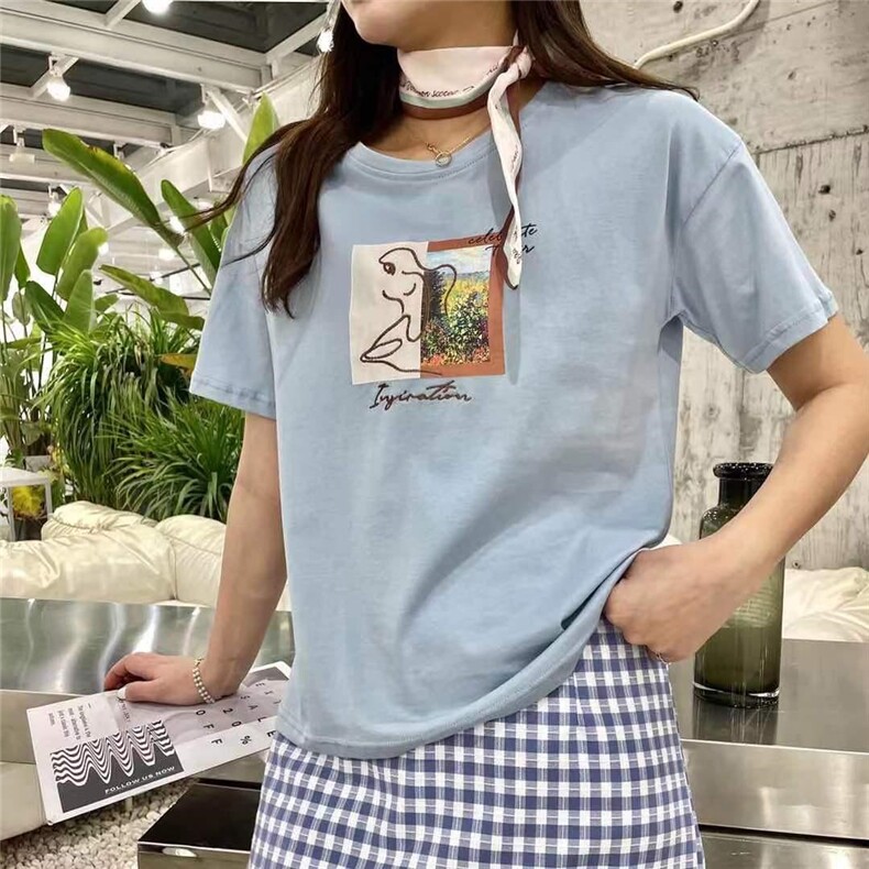 【现货】 丝巾T恤 SM，女装T恤，L.F.original邻风